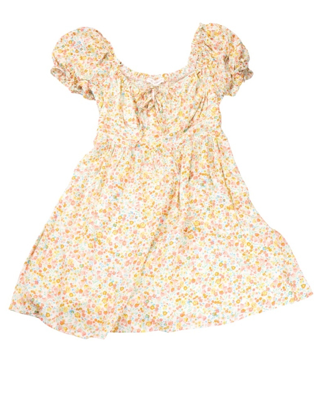 Coco & Jameson Floral Puff Sleeve Cottagecore Mini Dress Medium